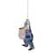 Busy Santa USPS "Priority Mail" Carrier Glass Christmas Ornament - 6" - Blue